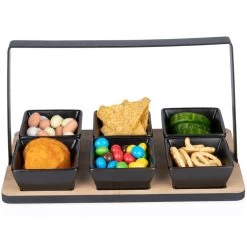 Alpina Serveerplank Met 6x Schaaltjes - Bamboe/aardewerk - L24 Cm 7 Alpina Serveerplank Met 6x Schaaltjes - Bamboe/aardewerk - L24 Cm -Het originele servies. 747439c037074dcfb59fad0ec831c091