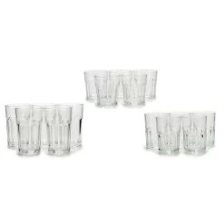Vivalto Drinkglazen-waterglazen - 18st - 3 Formaten Transparant 260-290-340 Ml -Het originele servies. 76955ddf01e7472fb715ed900e681546