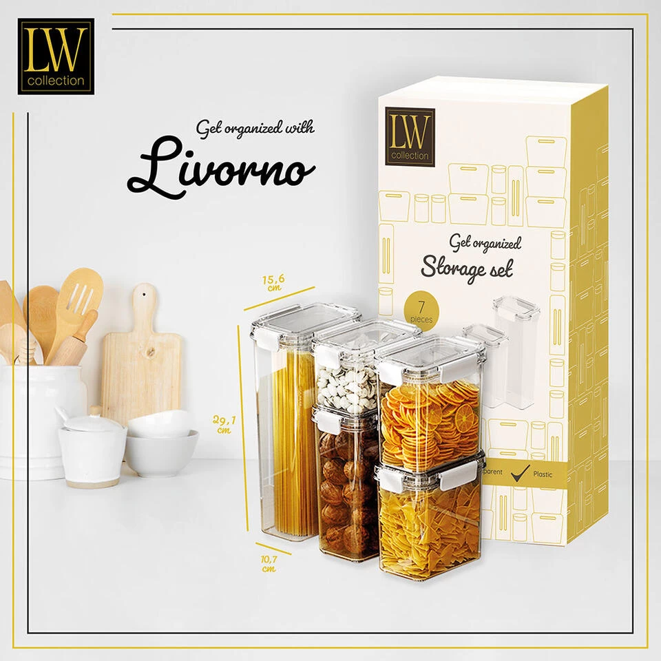 LW Collection Voorraadpotten 7 Stuks Met Stickers 5 LW Collection Voorraadpotten 7 Stuks Met Stickers - Afbeelding 3