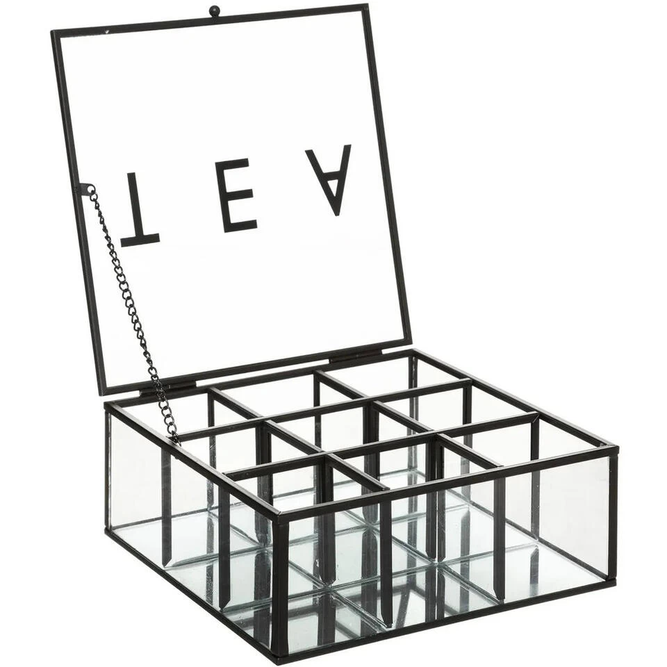 Atmos Fera Theedoos - Industrieel Zwart - 9-vaks - Metaal - 18 X 17 Cm 4 Atmos Fera Theedoos - Industrieel Zwart - 9-vaks - Metaal - 18 X 17 Cm - Afbeelding 2