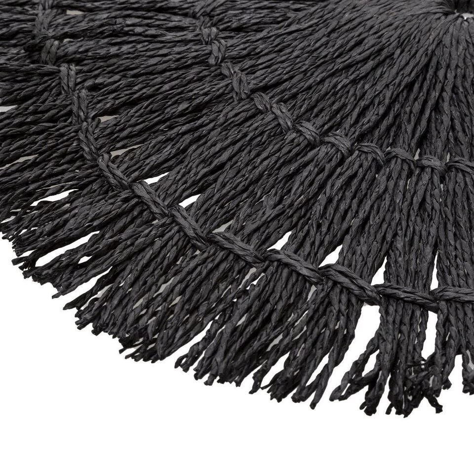 Secret De Gourmet Placemat - Raffia Zwart - Rond - 38 Cm 4 Secret De Gourmet Placemat - Raffia Zwart - Rond - 38 Cm - Afbeelding 2