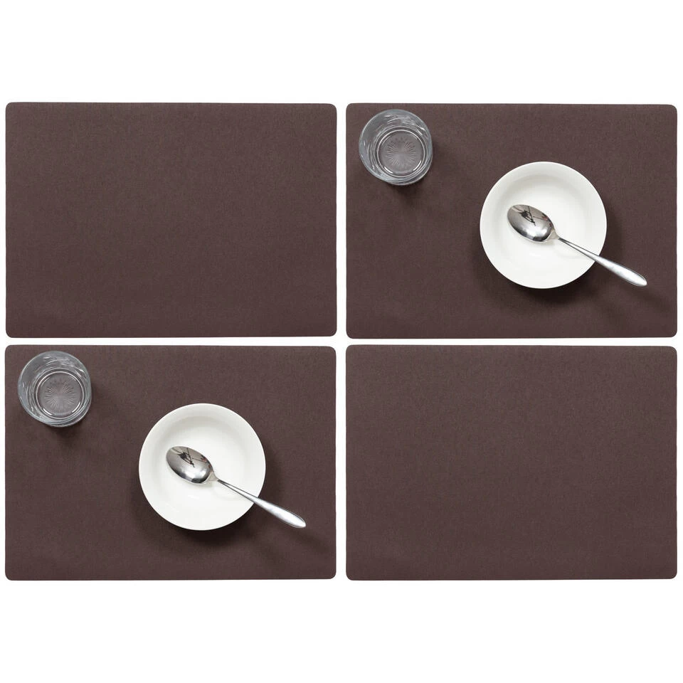 Wicotex Placemat Plain - Luxe - Bruin - 43 X 30 Cm 5 Wicotex Placemat Plain - Luxe - Bruin - 43 X 30 Cm - Afbeelding 3