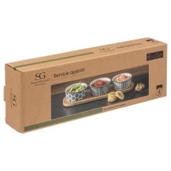 5Five Serveerplank Hapjes/saus/tapas - Aardewerk - Wit -Het originele servies. 9496adf50e5c44b6b76d01b976109560