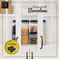 LW Collection Voorraadpotten 6 Stuks Met Stickers Zwarte Deksel -Het originele servies. 969817b865324635b579a9dfff09367f