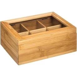 Secret De Gourmet Theedoos - 6-vaks - Bamboe Hout - 22 X 15 Cm -Het originele servies. 9828fe2c90ce46e8b689d40a23c4fbb0