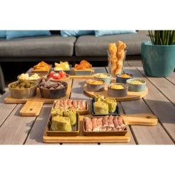 Billiet Serveerplank Bamboe - Met 4x Luxe Schaaltjes - 29 X 20 Cm -Het originele servies. 9dc8cbf7f3ca48c3a0e74319b1262064