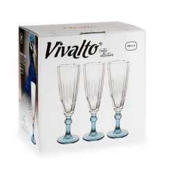 Vivalto - Champagneglazen Exotic Collection Set 6x Op Blauw Voet 170ml 7 Vivalto - Champagneglazen Exotic Collection Set 6x Op Blauw Voet 170ml -Het originele servies. 9f29a24b1d4a46b7a5e003a1ac0e181b