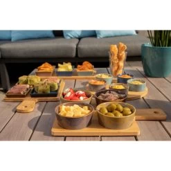Billiet Serveerplank Bamboe - Met 4x Luxe Schaaltjes - 31 X 22 Cm -Het originele servies. a30f8d7f0ed64e5383c6852d49725263