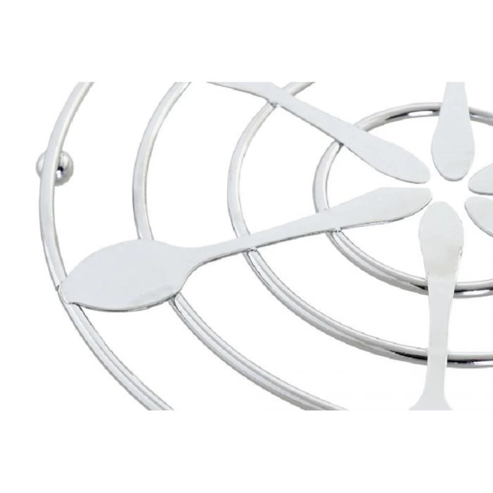 Items Pannenonderzetter - Zilverkleurig - Rond - 20 Cm 5 Items Pannenonderzetter - Zilverkleurig - Rond - 20 Cm - Afbeelding 3