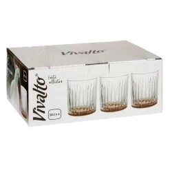 Vivalto - Drinkglazen Exotic Collection Set 6x Op Brons Base 330 Ml -Het originele servies. b192b54af7234fd38c62e15f6e69af64