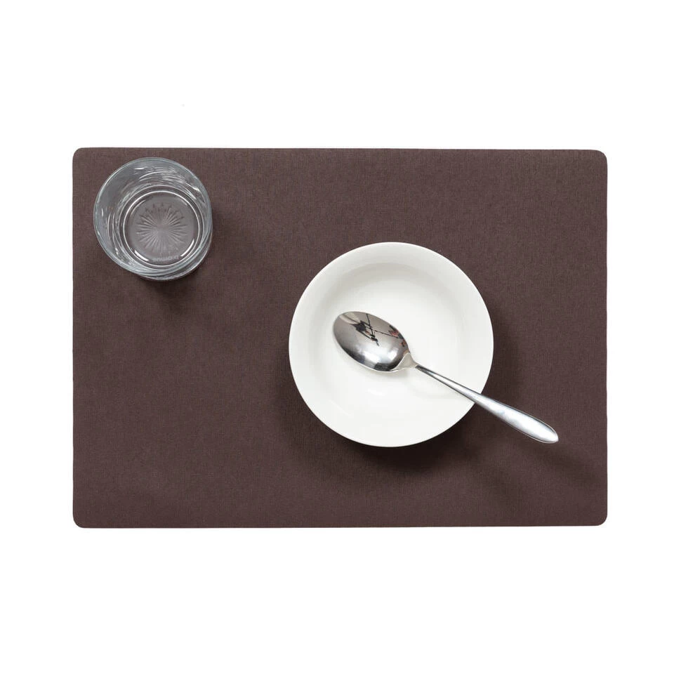 Wicotex Placemat Plain - Luxe - Bruin - 43 X 30 Cm 4 Wicotex Placemat Plain - Luxe - Bruin - 43 X 30 Cm - Afbeelding 2