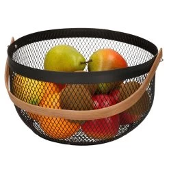 Secret De Gourmet Fruitschaal-fruitmand - Met Handvat - Metaal - 29cm -Het originele servies. c306b3eed3e245558431a3661635d736
