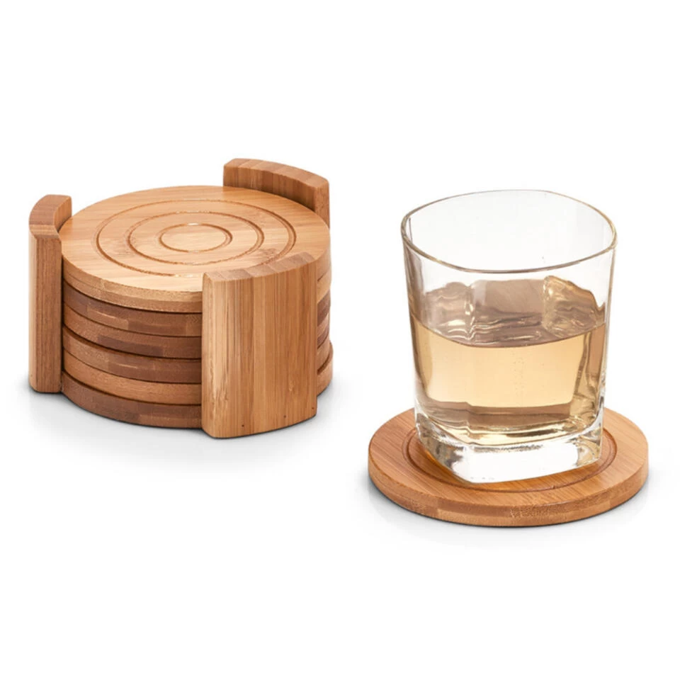 Zeller Glazenonderzetters - 6 Stuks - Bamboe - 10 Cm 4 Zeller Glazenonderzetters - 6 Stuks - Bamboe - 10 Cm - Afbeelding 2