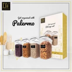 LW Collection Voorraadpotten 4 Stuks 4L Met Stickers -Het originele servies. c6a040921db54a92a0699263c9656b88