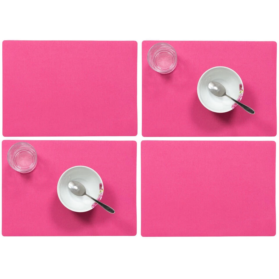 Wicotex Placemat Plain - Luxe - Fuchsia - 43 X 30 Cm 5 Wicotex Placemat Plain - Luxe - Fuchsia - 43 X 30 Cm - Afbeelding 3