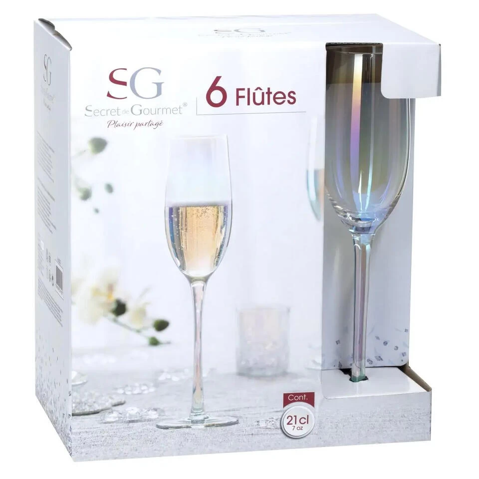 Secret De Gourmet Champagneglazen-flutes - 6 St - Parelmoet - 210 Ml 5 Secret De Gourmet Champagneglazen-flutes - 6 St - Parelmoet - 210 Ml - Afbeelding 3