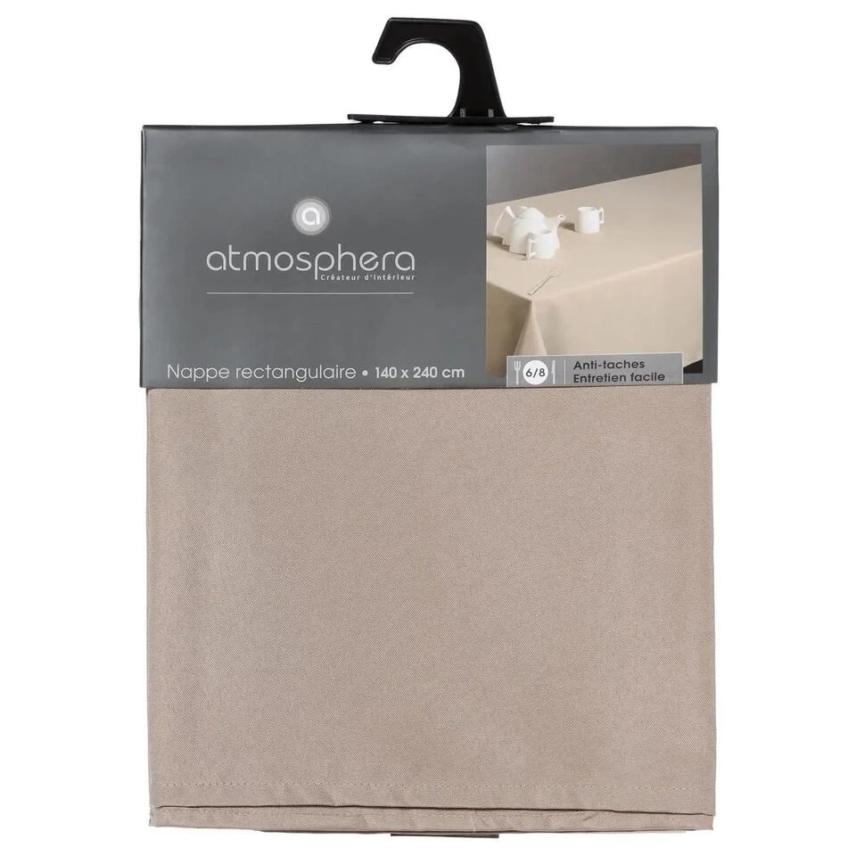 Atmosphera Tafelkleed - Polyester Beige - 240 X 140 Cm 5 Atmosphera Tafelkleed - Polyester Beige - 240 X 140 Cm - Afbeelding 3