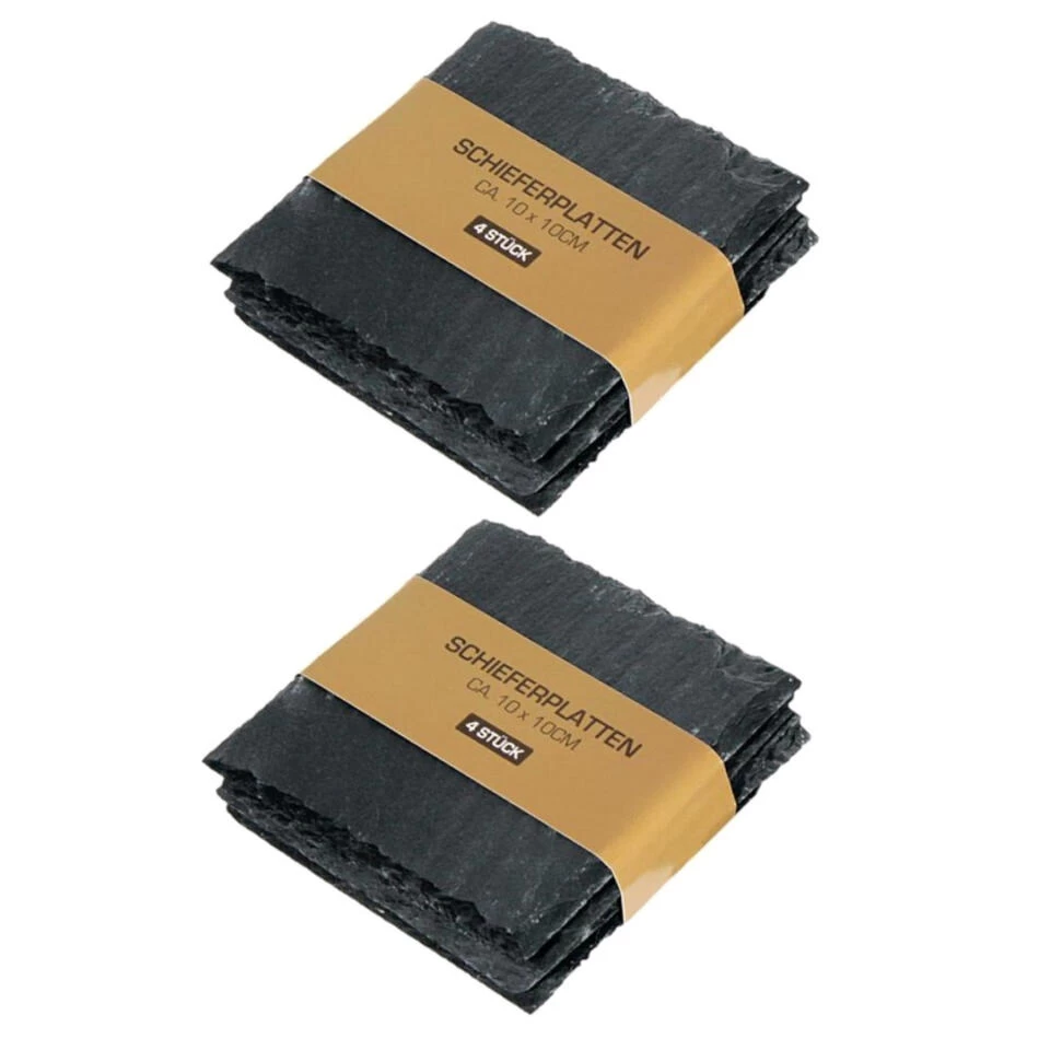 Cepewa Onderzetters - 4 Stuks - Leisteen - 10 Cm 4 Cepewa Onderzetters - 4 Stuks - Leisteen - 10 Cm - Afbeelding 2