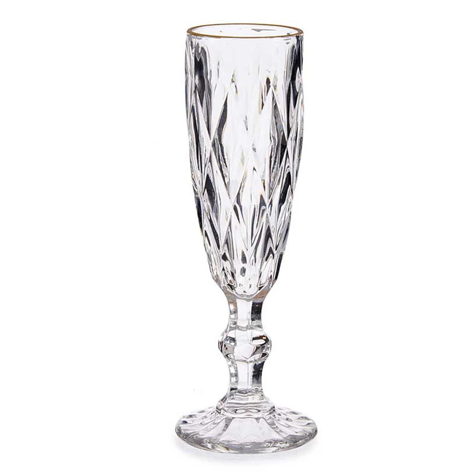 Vivalto - Champagneglazen - 6x - Kristal Look - Gouden Rand - 330 Ml 4 Vivalto - Champagneglazen - 6x - Kristal Look - Gouden Rand - 330 Ml - Afbeelding 2