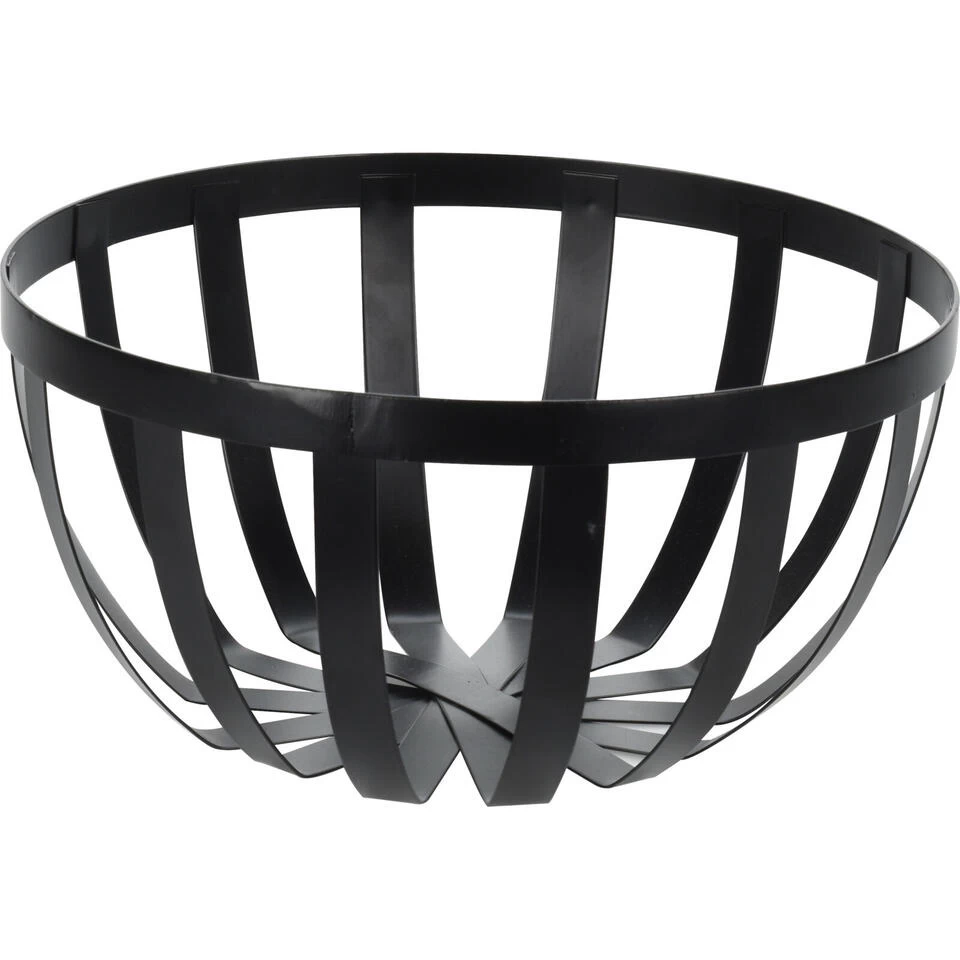 Excellent Houseware Fruitmand-fruitschaal - Metaal - Zwart - D25 Cm 4 Excellent Houseware Fruitmand-fruitschaal - Metaal - Zwart - D25 Cm - Afbeelding 2