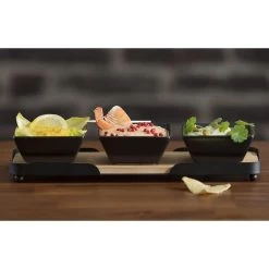 5Five Serveerplank Hapjes/saus/tapas - Aardewerk - Zwart -Het originele servies. efca755acb304d46bbe513f4e402ed8e